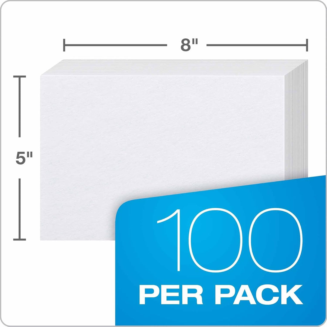 Oxford Blank Index Cards, 5" x 8", White, 500 Cards (5 Packs of 100) (50) 5 x 8, 500 Count Leer, 5 x