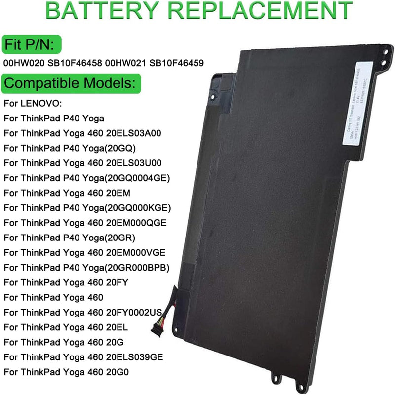 XITAIAN 11.4V 53Wh 4610mAh 00HW020 00HW021 Ersatz Laptop Akku für Lenovo Yoga 460 Series SB10F46458