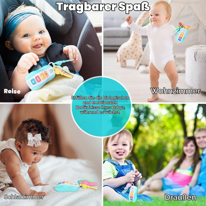 MOMUSE Beissring Baby, Beissspielzeug mit Autoschlüssel, Baby Spielzeug 1 Jahr, Spielzeug Schlüssel