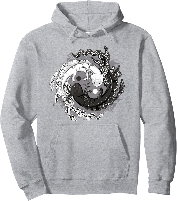 Azolotl Yin Yang Balance Axolotl Pullover Hoodie