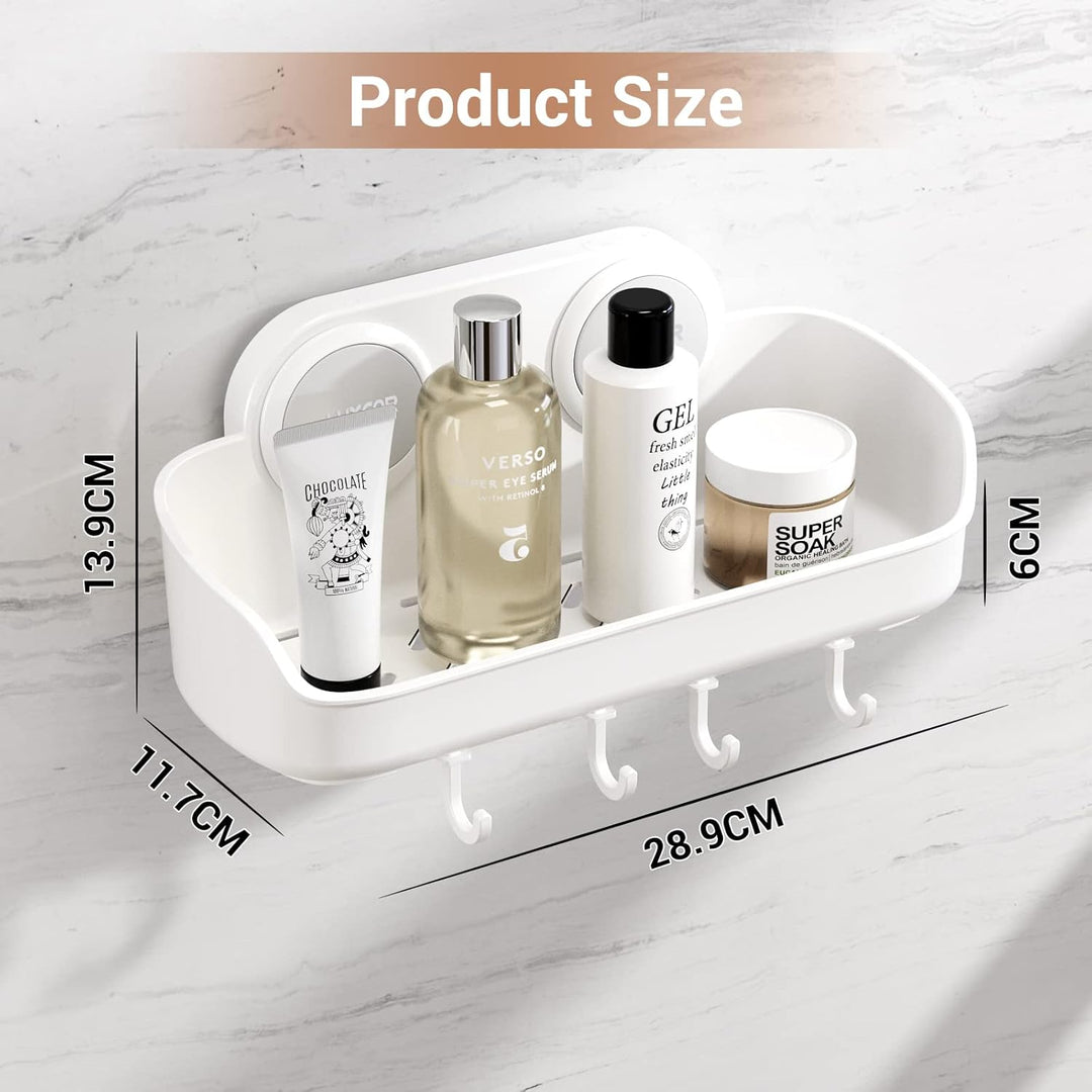Luxear 2Pack Duschablage mit Saugnäpfen Ablage Dusche Max.20KG belastbar Duschkorb mit starke Saugna
