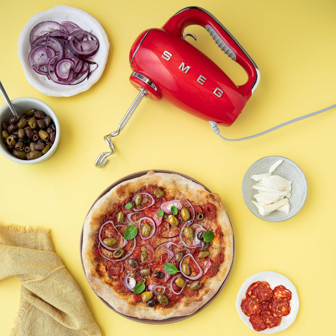 Smeg, HMF01RDEU Electric Mixer, 9 -Geschwindigkeitsniveaus, Turbofunktion, glattes Start -Start -up