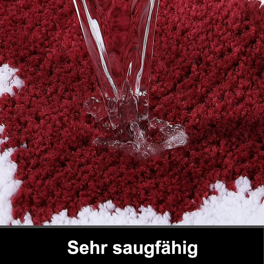 Homaxy rutschfest Badematte Badezimmerteppich Waschbar Hochflor Badteppich Flauschige Mikrofaser Bad