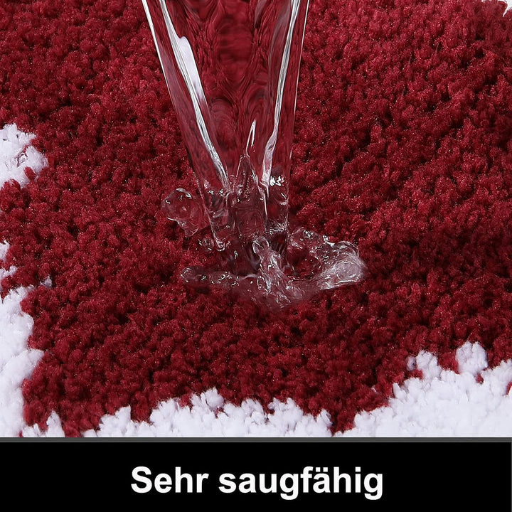 Homaxy rutschfest Badematte Badezimmerteppich Waschbar Hochflor Badteppich Flauschige Mikrofaser Bad