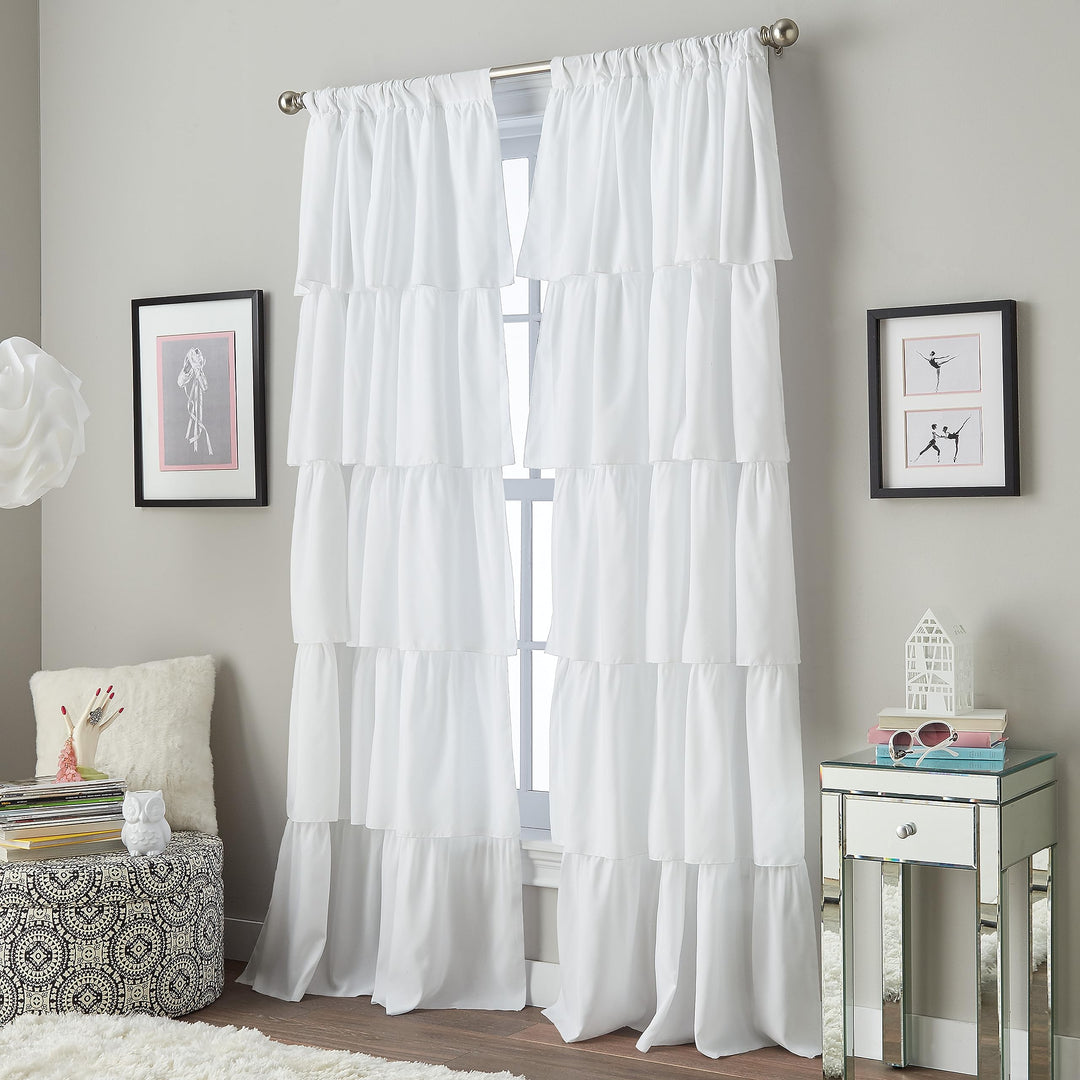 Curtainworks Vorhang mit Volant-Rüschen, 241,3 cm, Weiss Weiss 95-inch, Weiss 95-inch