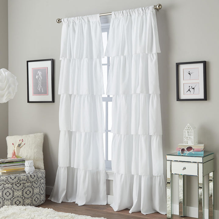Curtainworks Vorhang mit Volant-Rüschen, 241,3 cm, Weiss Weiss 95-inch, Weiss 95-inch