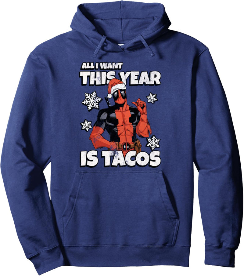 Marvel Deadpool Weihnachten All I Want This Year Is Tacos Pullover Hoodie