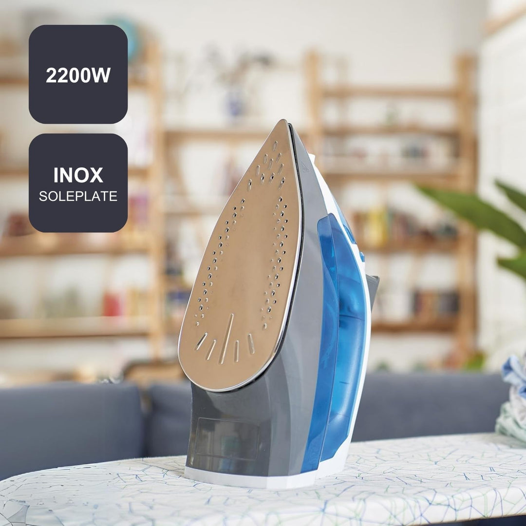 Black+Decker Blau BXIR2200E Dampfbügeleisen, 2200, Kunststoff, 370 milliliters 280ml 2200W Blau, 280