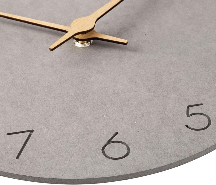 Warminn MDF Holz Wanduhr Ohne TickgeräUsche Lautlos Modern 30cm Quarz Gross Batterie Betriebene Wand