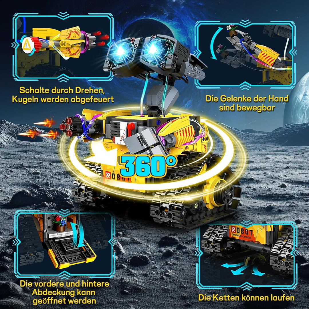 Technik Roboter Bauspielzeug, 5-in-1 Roboticset Programmierbarer mit App & Fernsteuerung, RC Roboter