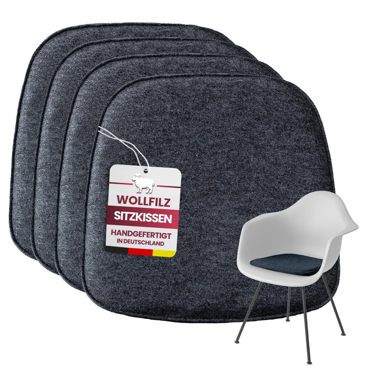 Sitzkissen Filz Eckig aus Wollfilz - Made in Germany - Stuhlkissen mit Wolle für EIN angenehmes Sitz