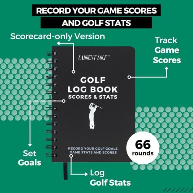 CADDENT GOLF Log Book – Drahtgebundenes Golf-Notizbuch und Golf-Scorecard-Buch – Golf Journal &amp; Logb