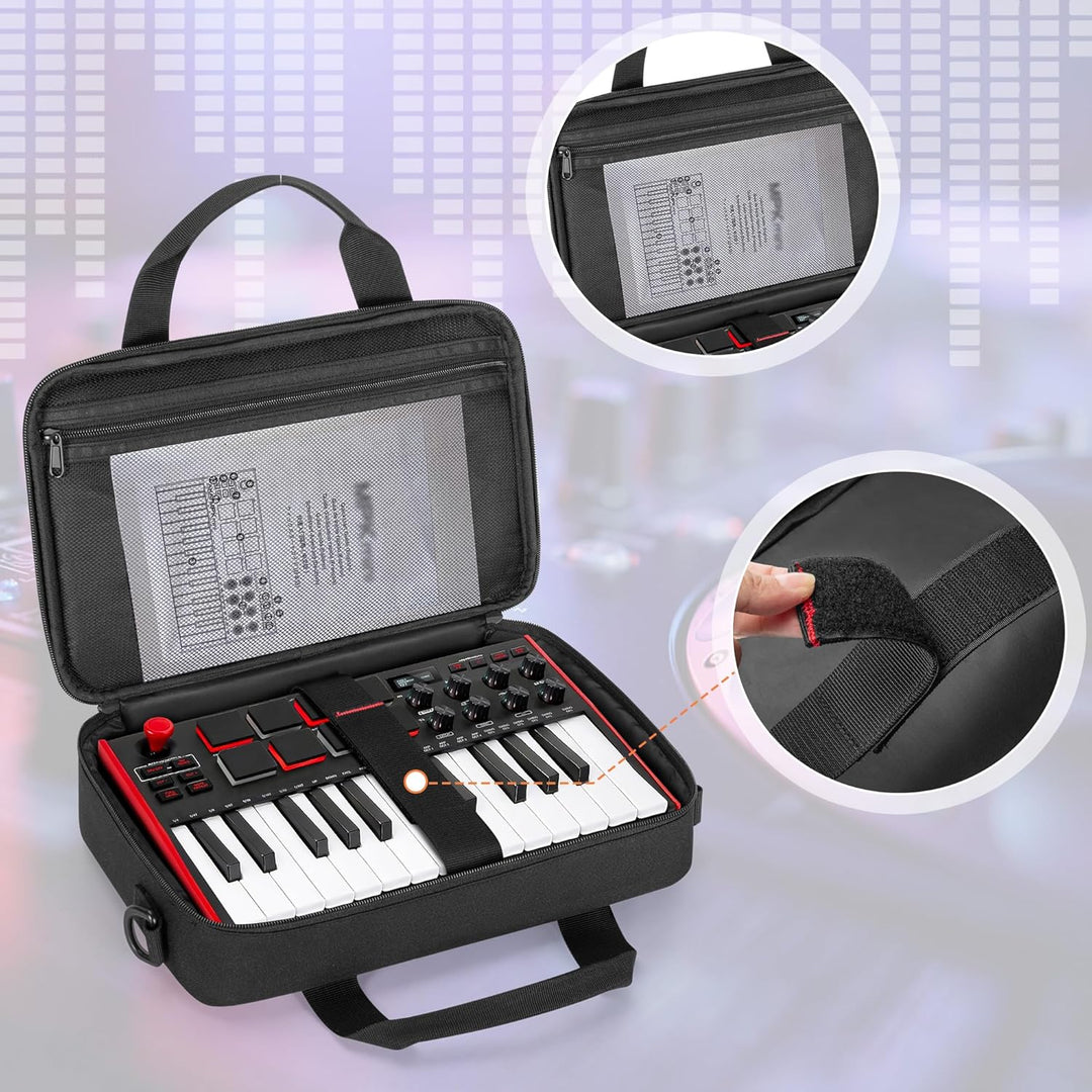 PGmoon Tasche Kompatibel mit Akai Professional MPK Mini MK3 / MPK Mini Play MK3 25-Tasten-USB-MIDI-K
