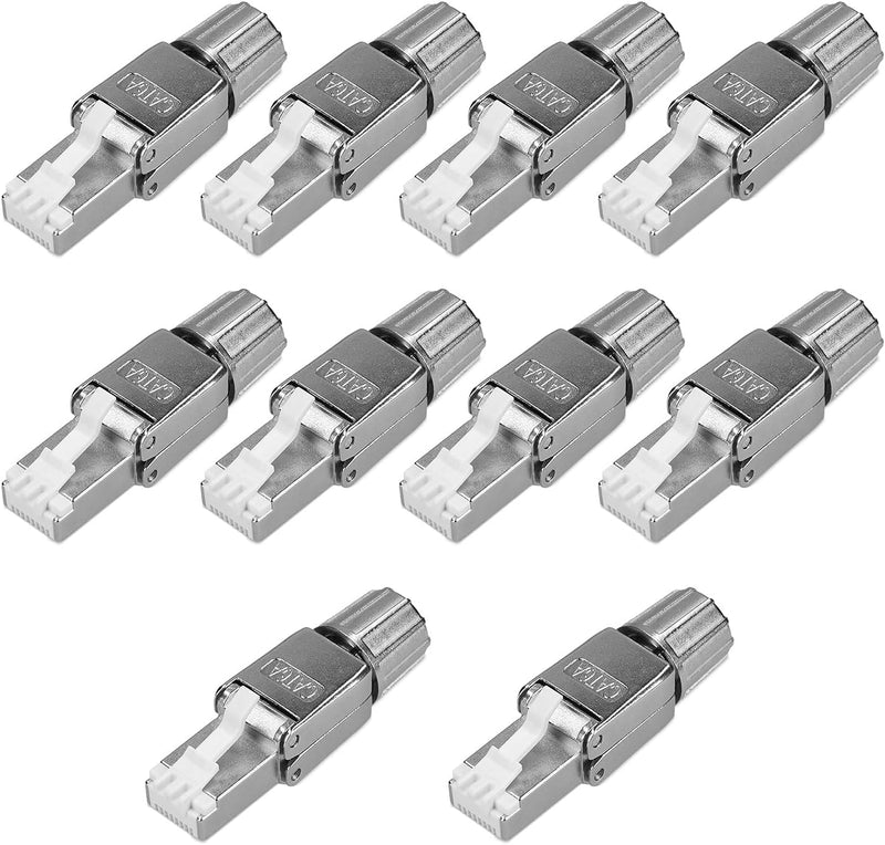 kwmobile 10x CAT 6A RJ45 Netzwerkstecker - mit Zugentlastung - geschirmt - werkzeuglos - CAT 6 LAN N