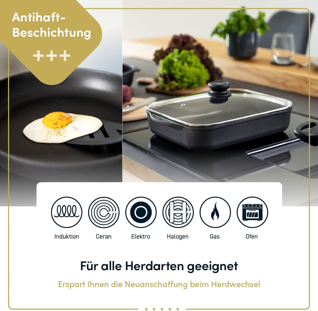 Hoffmann Hoffmann Aluguss Bratreine Auflaufform Induktion I Bräter Rechteckig 32x 24,5 x 6 cm Innenm