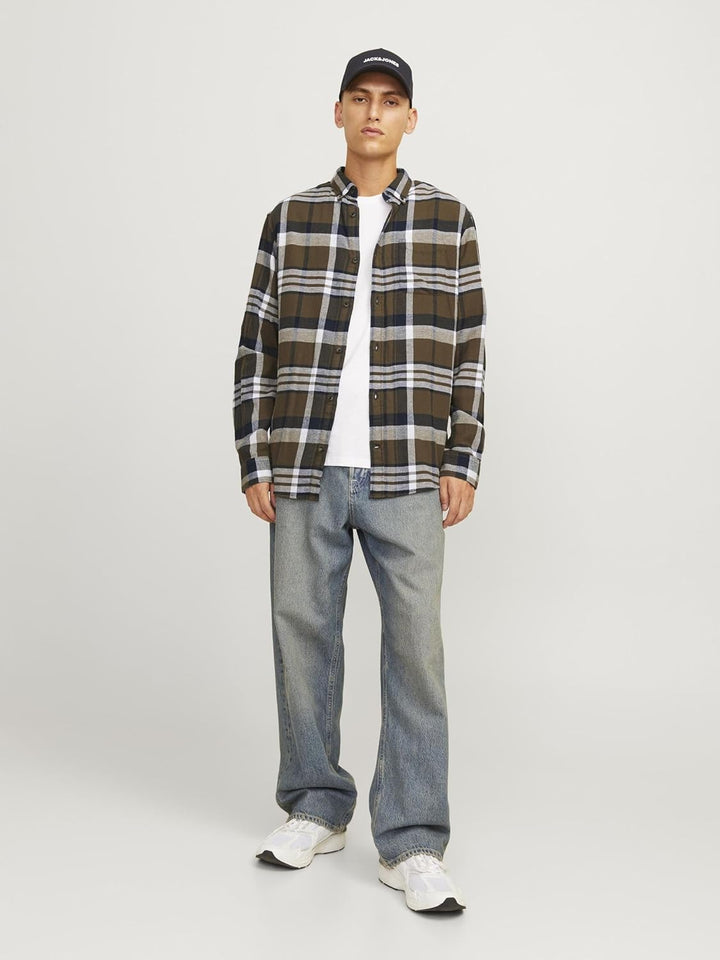 Jack &amp; Jones Herren Jjeclassic Autumn Check Shirt Ls Sn Langarmhemd XS Canteen, XS Canteen