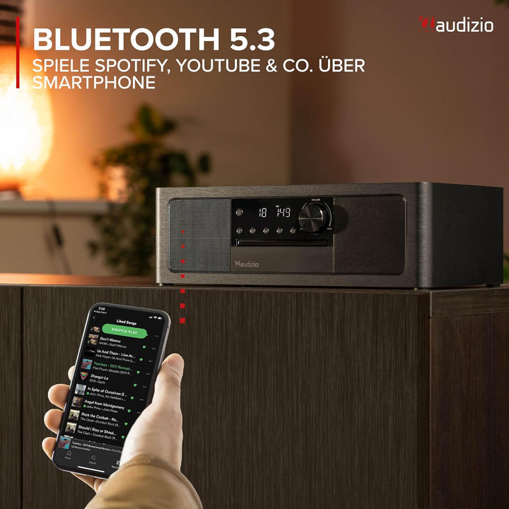 Audizio Lunata - DAB Radio mit CD Player, 100W Stereoanlage mit CD & Bluetooth 5.3 - Musikanlage mit