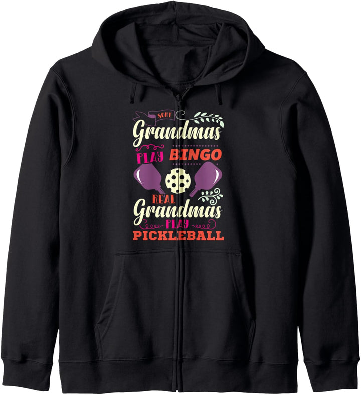 Echte Omas spielen Pickleball Kapuzenjacke