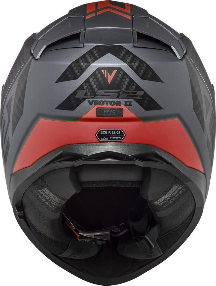 LS2, Integralhelme motorrad VECTOR II Splitter mat titanium red, S S mat titanium red, S mat titaniu