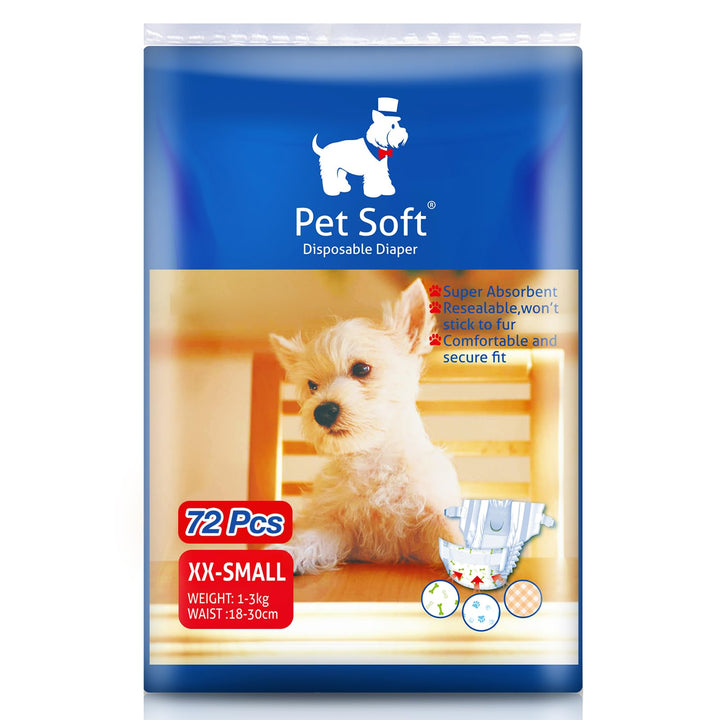 Pet Soft Einweg-Hundewindeln für Hündinnen 72 Stück, Hochsaugfähige Katzen Hunde Windeln für Hündinn