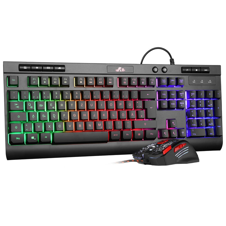 Rii Maus und Tastatur Gaming, Gaming Tastatur mit Maus ist Ergonomisch, Gaming Maus und Tastatur mit