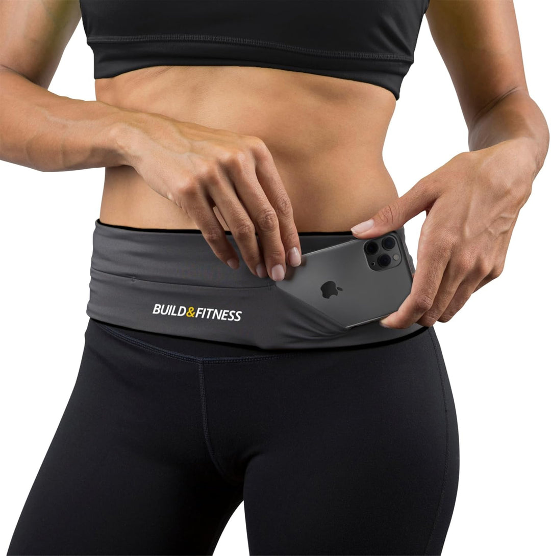 Build & Fitness Lauf Gürtel Damen und Herren, Flip-Taille Gürteltasche, Schlüsselclip - Handytasche