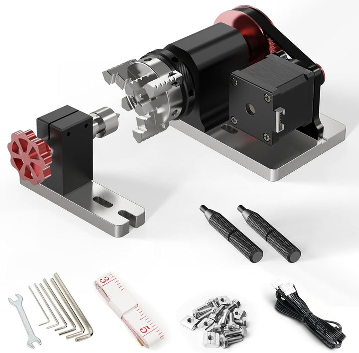Twotrees CNC-Drehmodul-Kit für TTC450, TTC450 Pro, Lasergravierer Y-Achsen-Drehwalze mit 360°-Drehun