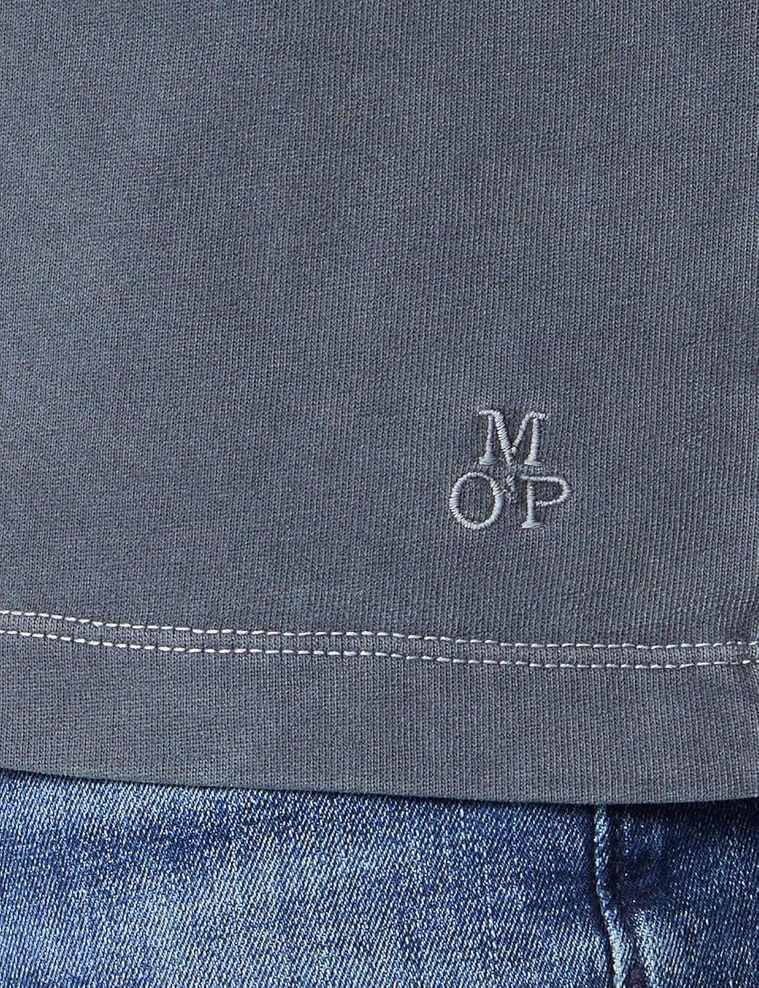Marc O'Polo Herren Langarmshirt aus Bio-Baumwolle mit Rundhalsausschnitt XL Grau, XL Grau
