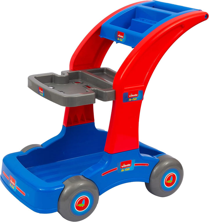 Grandi Giochi - Vileda for Kids Maxi Reinigungswagen mit Mopp, Besen, Schaufel, Eimer, Wischlappen u