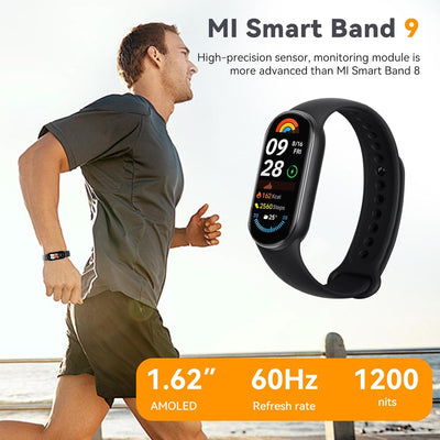 Mi Smart Band 9 Fitness Activity Tracker, Mi Band 9 Smartwatch 1.62''AMOLED Display, 60Hz Bildwieder