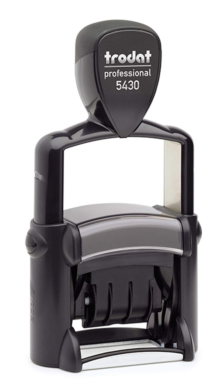 Trodat Professional Text- & Datumsstempel 5430-41x24 mm - 2 Zeilen und Datum, in verschiedenen Farbe