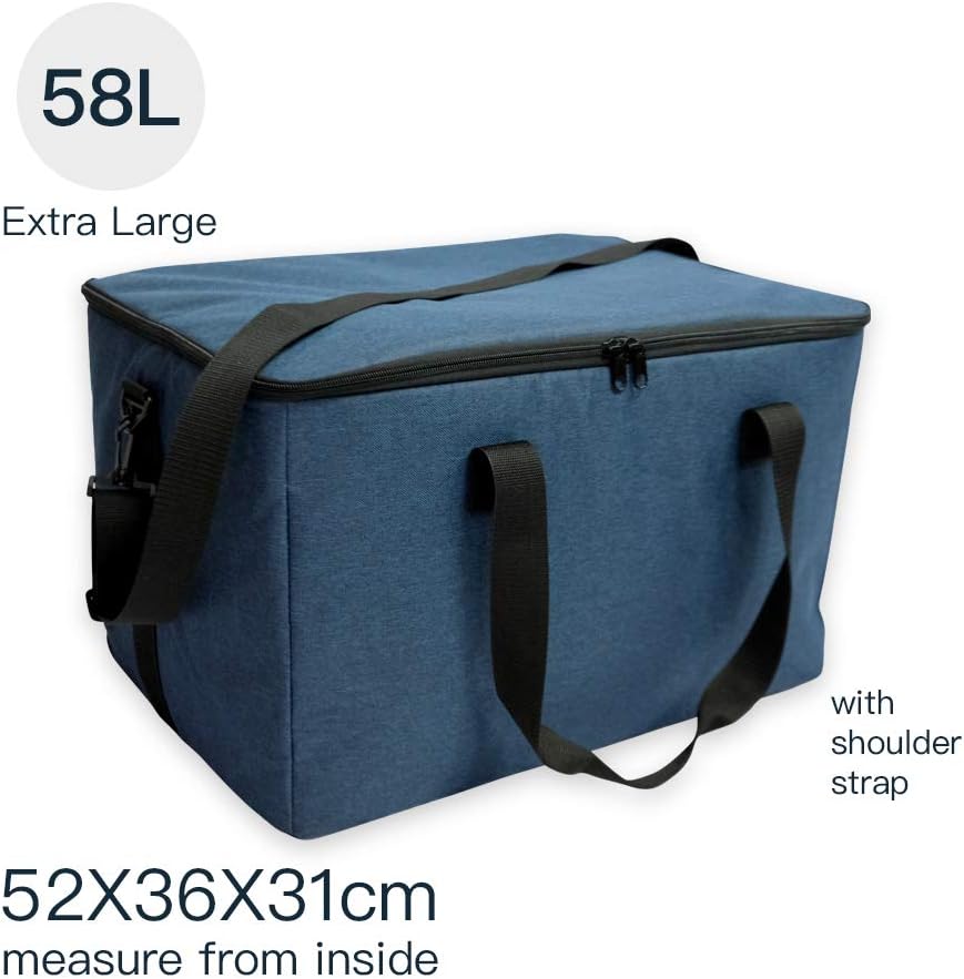 TIYASTUN® Kühltasche Gross 58L faltbar Gross, Thermotasche zum Umhängen Faltbar Isoliertasche gross