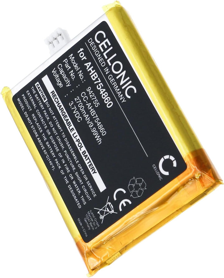 CELLONIC, Lautsprecherakku kompatibel mit Divoom Ditoo Pro (2700mAh, 3.7V) Ersatzakku AHB754860
