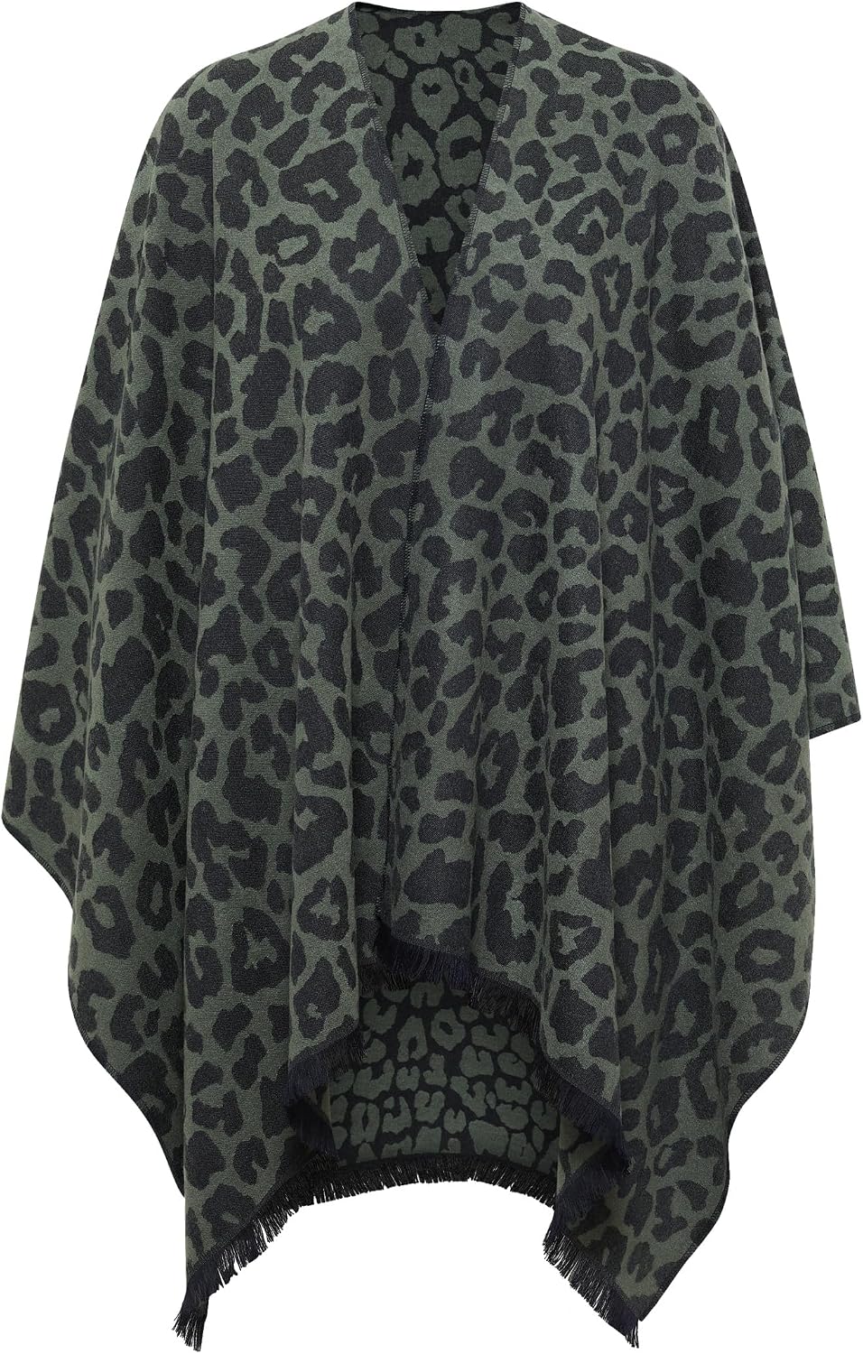 Cecil Cape mit Leo-Muster dried olive green A