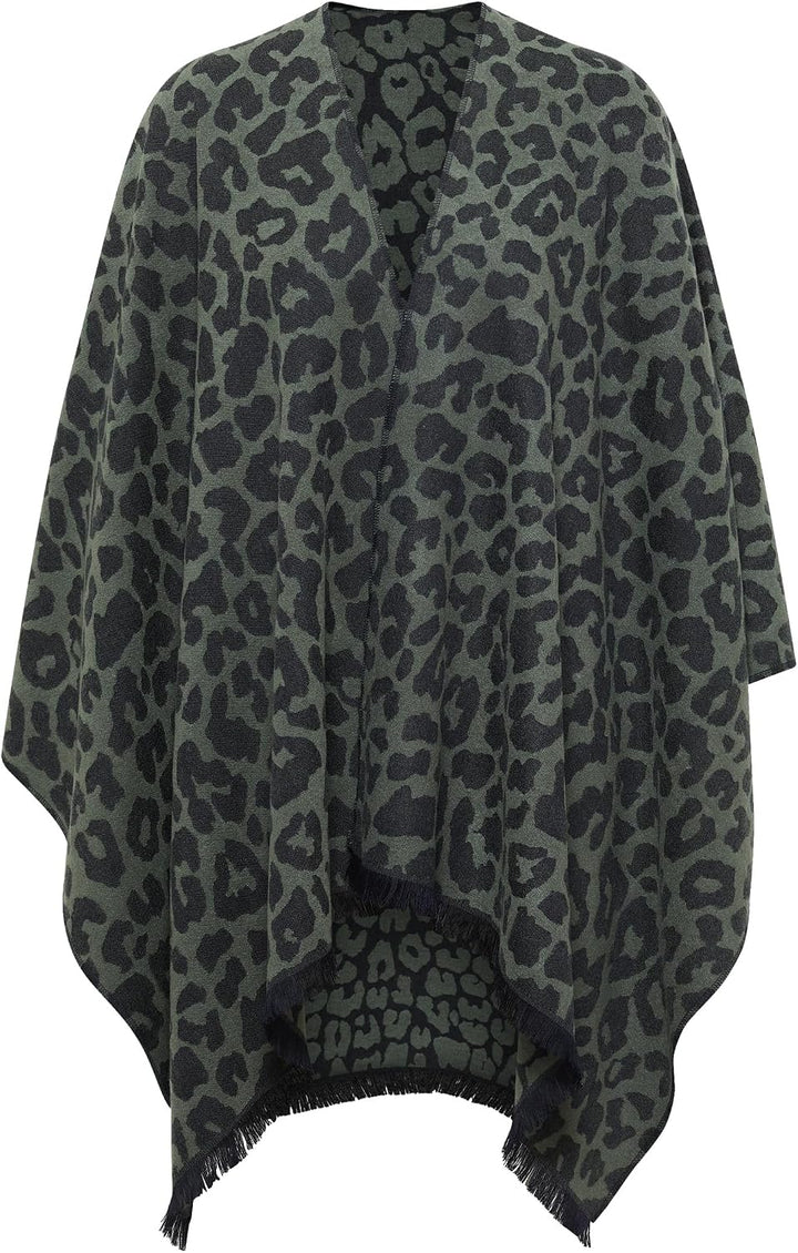 Cecil Cape mit Leo-Muster dried olive green A