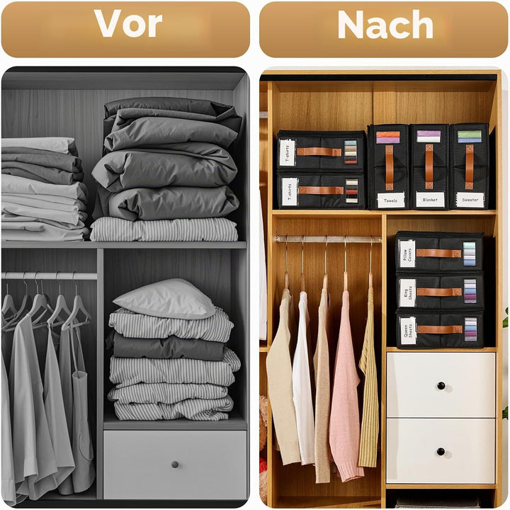 Bettlaken-Organizer und Aufbewahrung, faltbarer Bettlaken-Organizer mit Etikett, Griff und Fenster,