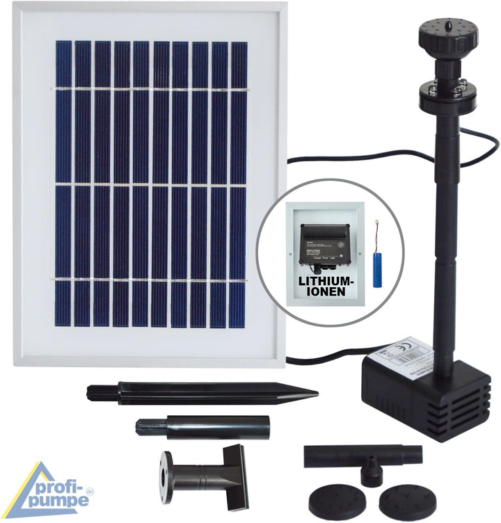 NEU! Innovative SOLAR TEICHPUMPE SOLAR SPRINGBRUNNEN SOLAR WASSERSPIEL Solar-Teichpumpen-Set für den
