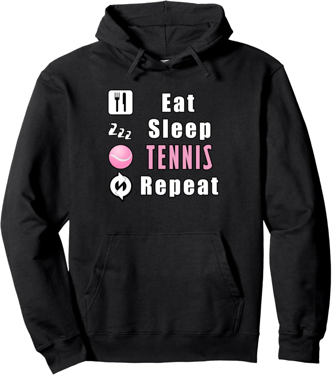 Eat Sleep Tennis Repeat Mädchen Lustig Pullover Hoodie