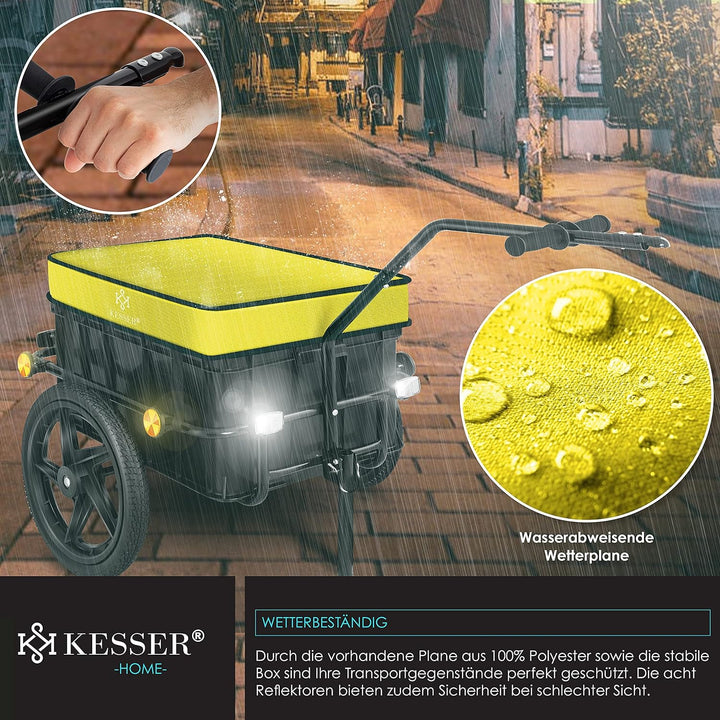 KESSER® Fahrradanhänger, Lastenanhänger, Handwagen mit Kupplung, Hochdeichsel, für Fahrrad Transport