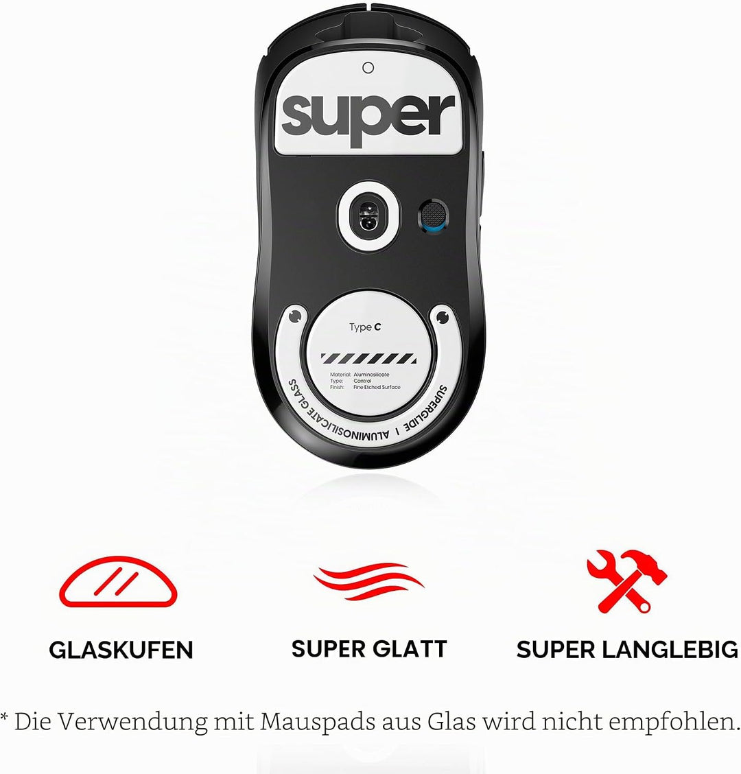 Superglide2 – Neue kontrollierbare Geschwindigkeit strukturierte Oberfläche, glatteste Mausfüsse/Sch