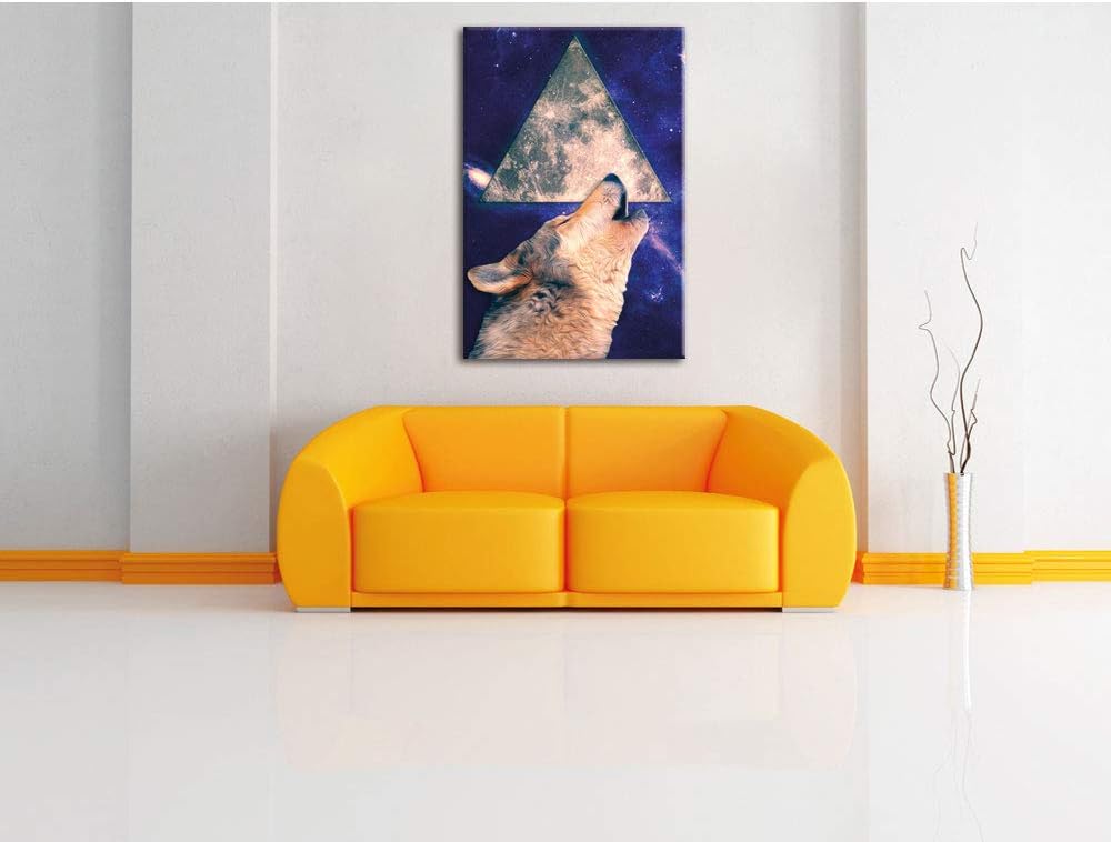 Howling Leinwandbild Bild auf Leinwand, XXL riesige Bilder fertig gerahmt mit Keilrahmen, Kunstdruck