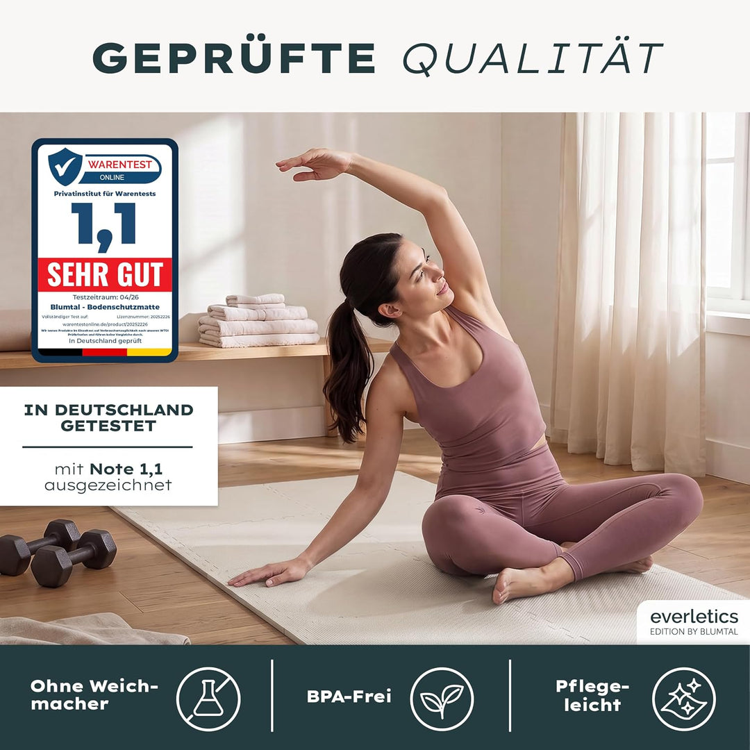 Blumtal Bodenschutzmatte Fitness Set Creme 36er Set, Creme 36er Set