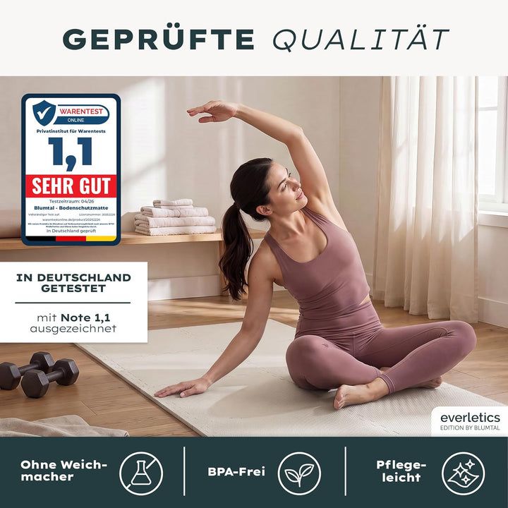 Blumtal Bodenschutzmatte Fitness Set Creme 36er Set, Creme 36er Set