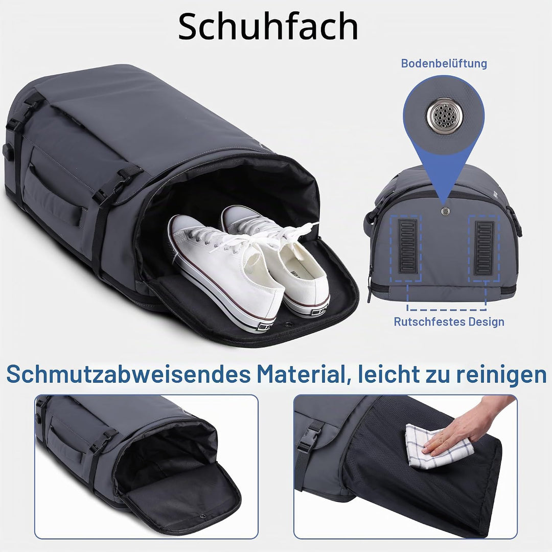 HOMIEE Reiserucksack 40L Grosser Rucksack Herren Wasserdicht 15.6-17.3 Zoll Laptoprucksack Handgepäc