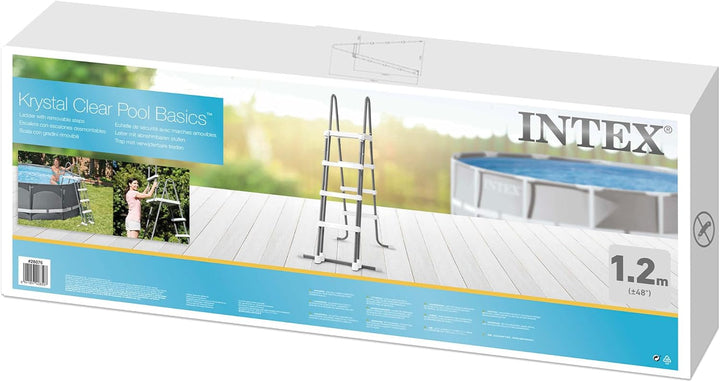 Intex Sicherheitsleiter 28076, für Pools von 122 cm Höhe, grau 122 cm Pool Leiter, 122 cm Pool Leite