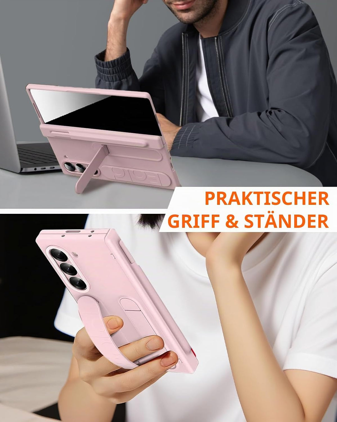 NINKI für Samsung Galaxy Z fold 7 Hülle mit Stift, fold7 case mit Privacy Screen, Scharnier fold7 sc