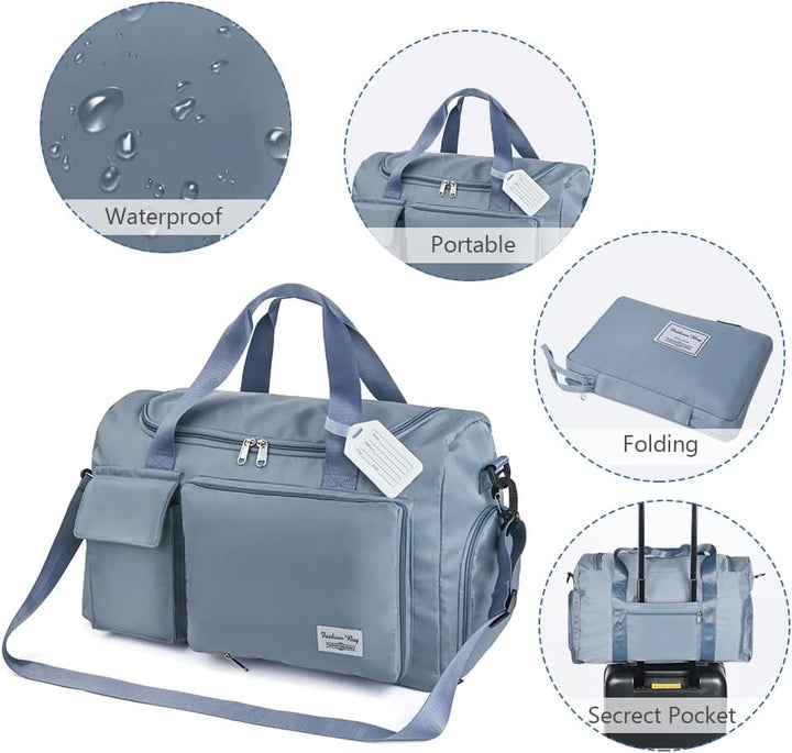 Flintronic 35L Faltbare Reisetasche Gepäcktasche Grosse Weekender Übernachtungstasche Urlaubstasche