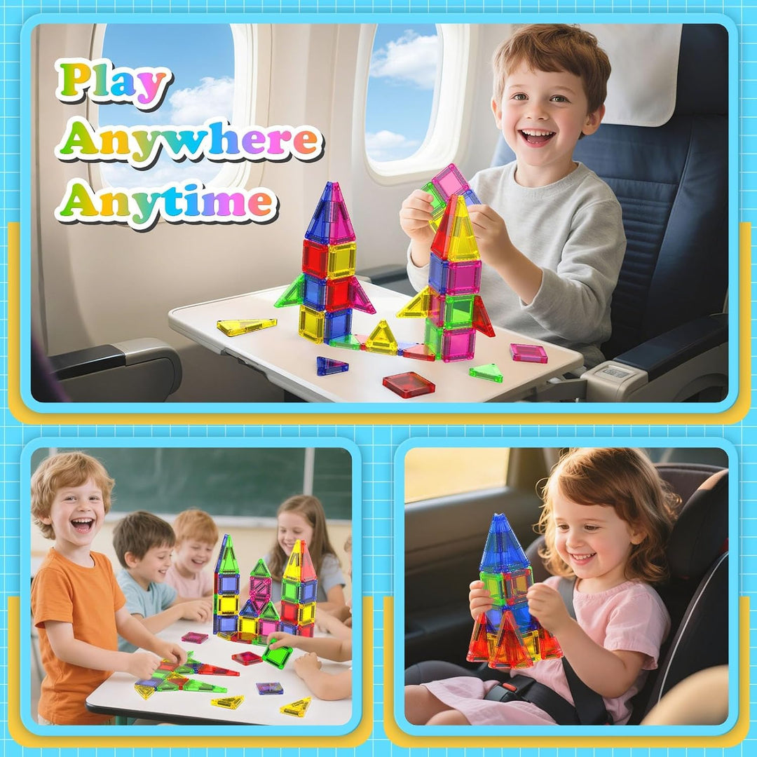 Mini Magnetbausteine 40 Pcs Magnetspielzeug Reisespielzeug in Metallbox – Magnetisches Konstruktions