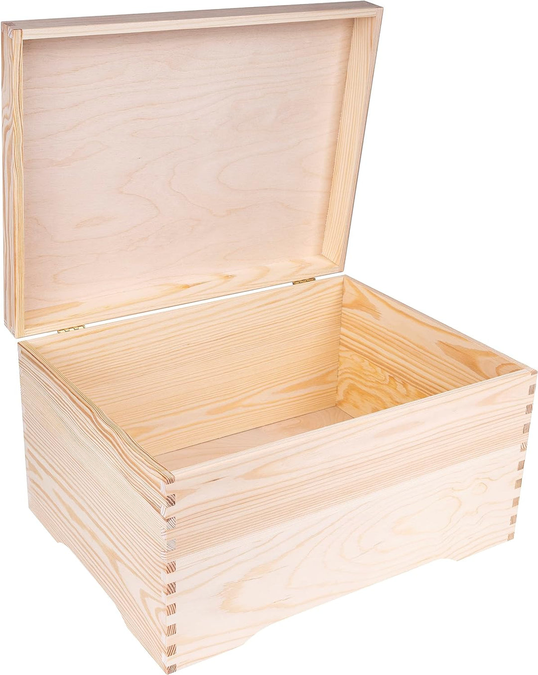 Creative Deco XXL Grosse Holz-Kiste Holztruhe mit Deckel | 40 x 30,5 x 24 cm | Erinnerungsbox Holzbo