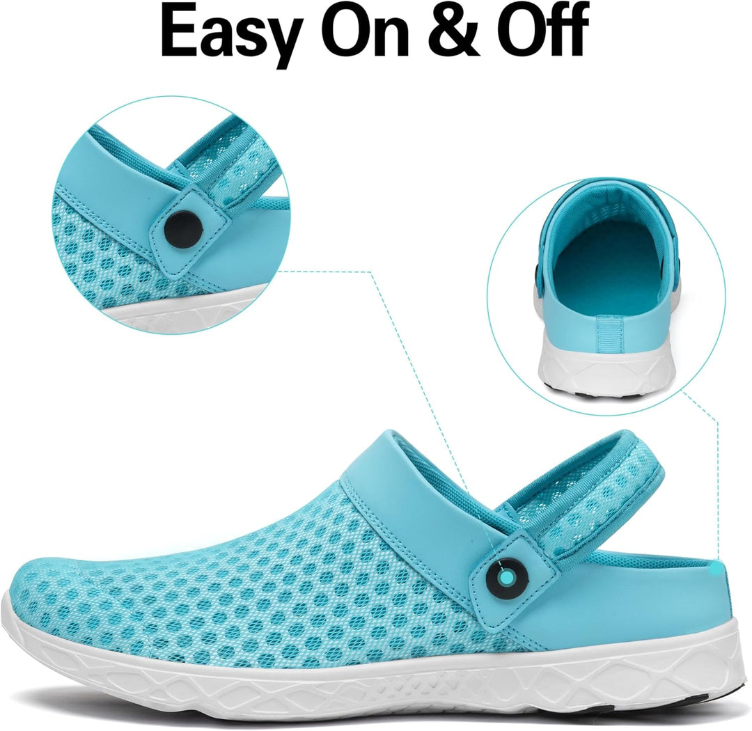 SAGUARO Unisex Clogs Sommer Hausschuhe Leicht Gartenschuhe Gr. 36-48 36 EU Hellblau, 36 EU Hellblau